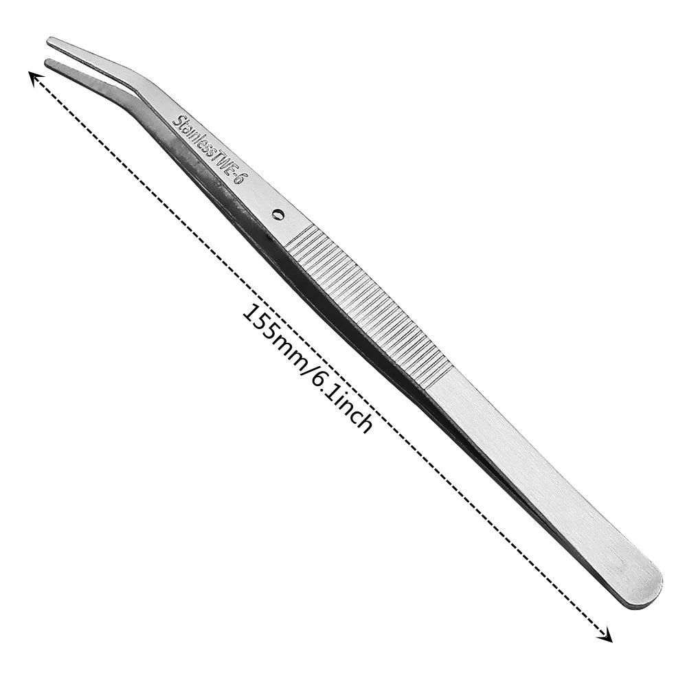 Stainless Steel Tweezers – Curved Serrated Tip