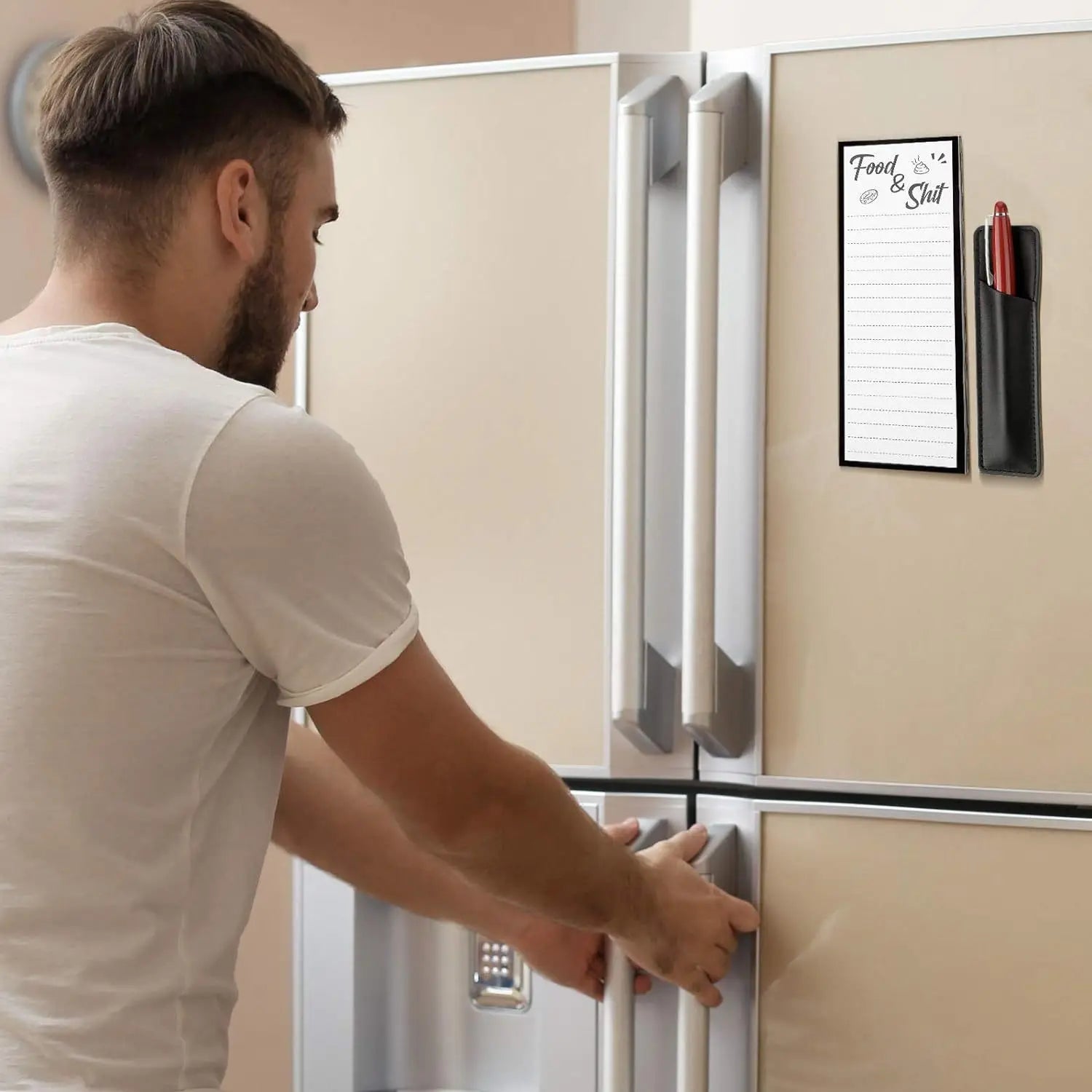 Magnetic Notepad with Pen Holder – Fridge Organiser Pad
