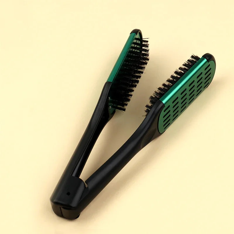 Pro Double Brush Nylon Hair Straightener