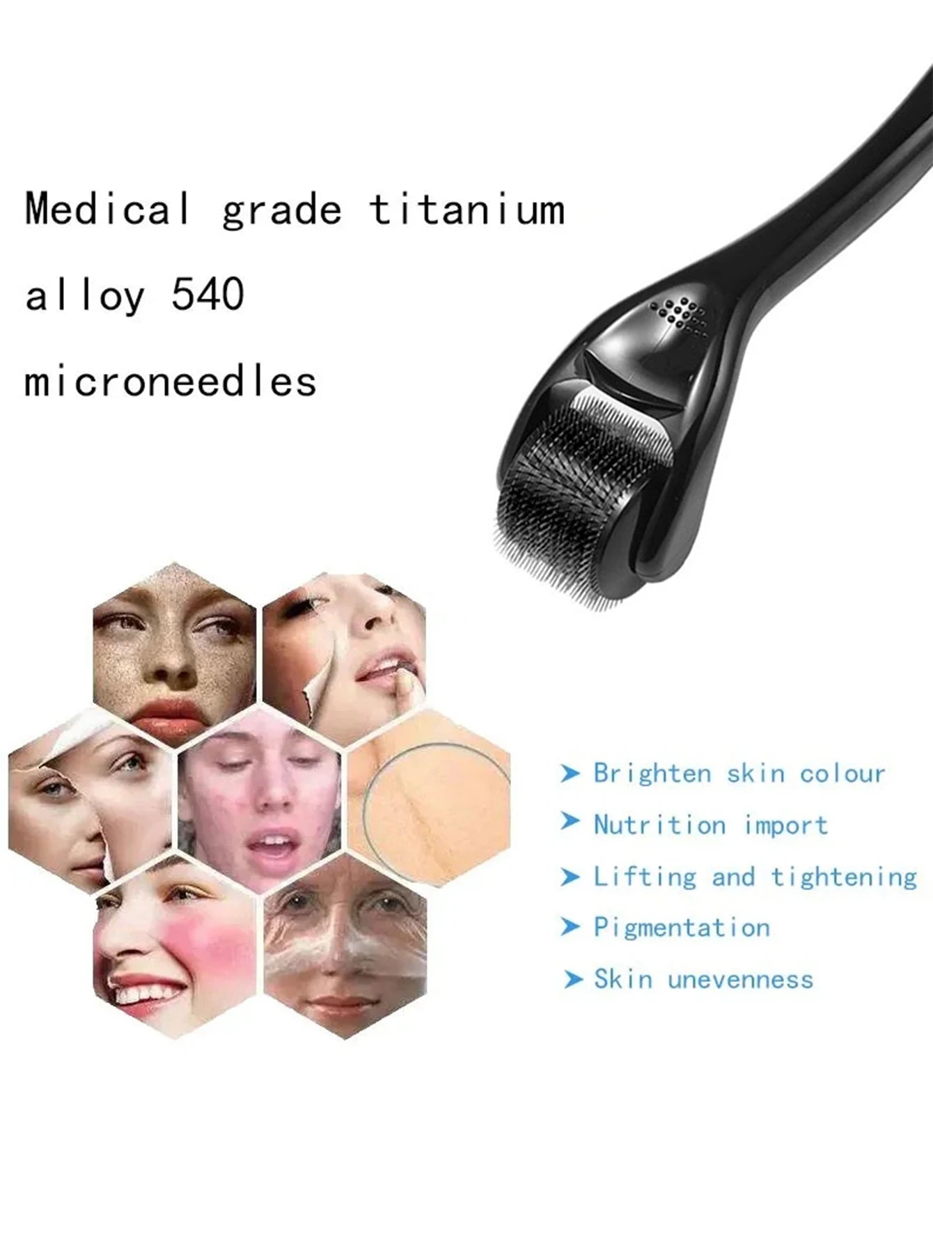 540-Pin Titanium Microneedle Derma Roller