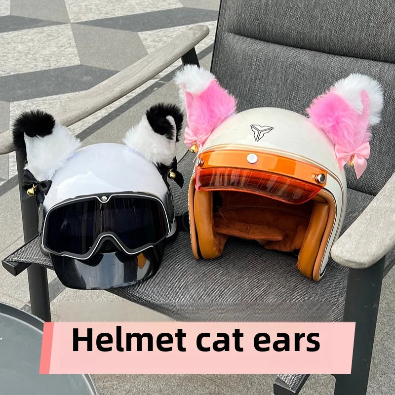 Cat Ears Helmet Decoration - Motorcycle & Ski Helmet Accessory for Men & Women
