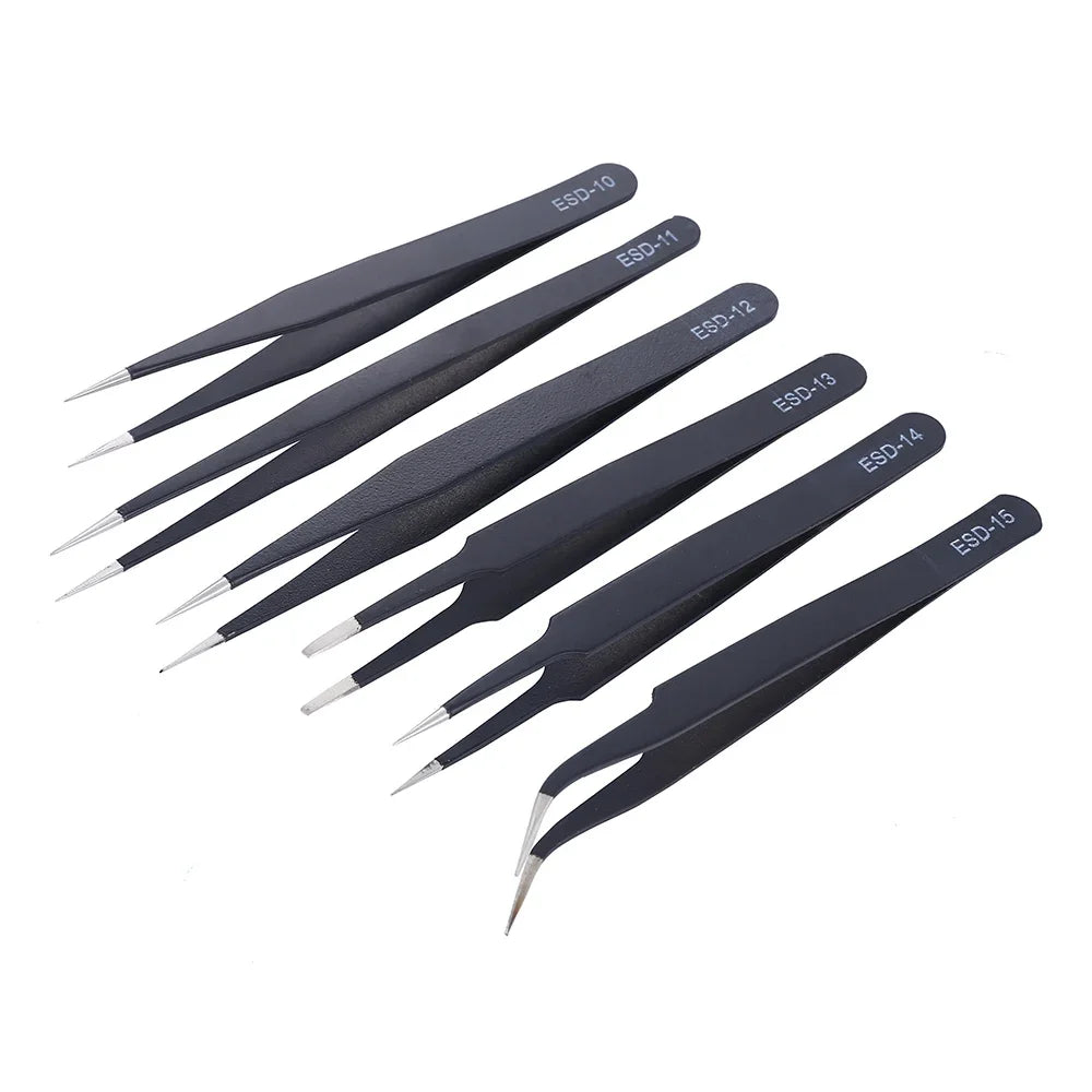ESD Anti-Static Tweezers Set – 6 Piece