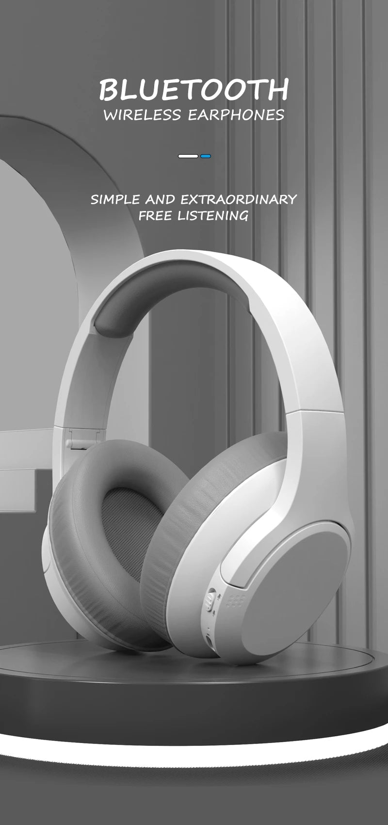 Wireless Bluetooth 5.3 Over-Ear Headphones with Hi-Res Audio