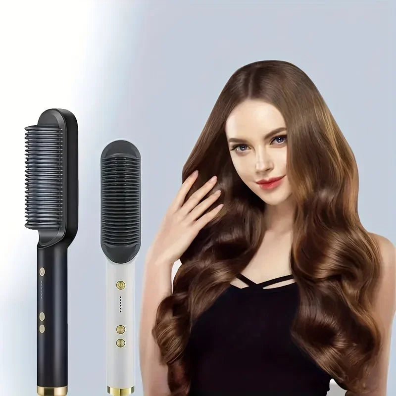 Quick-Heat Hair Straightening & Curling Comb