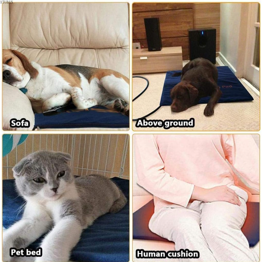 Indoor Pet Heating Pad with Chew-Resistant Cord