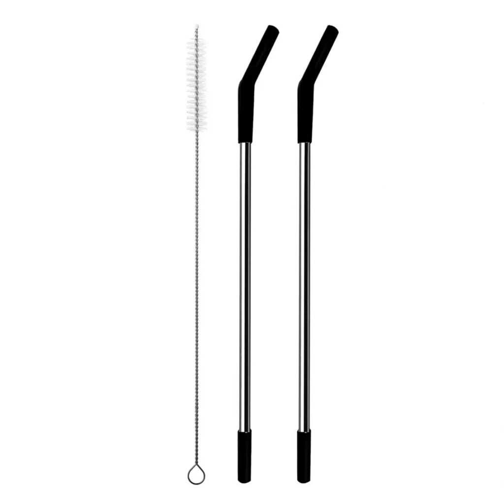 Replacement Stainless Steel Straw with Silicone Tip for Stanley Cup - 2Pcs 40oz/30oz Tumbler 1Pcs Straw Brush