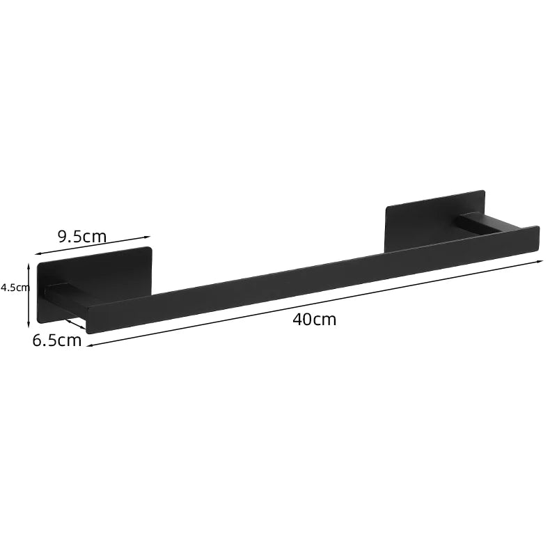 Matte Black Bathroom Accessories Set - Wall Mounted