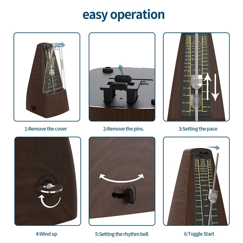 Wood Grain Mechanical Metronome