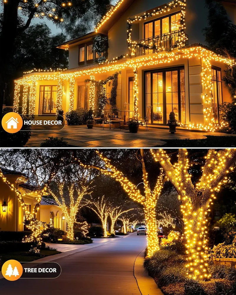 Outdoor Solar LED String Lights with 8 Lighting Modes