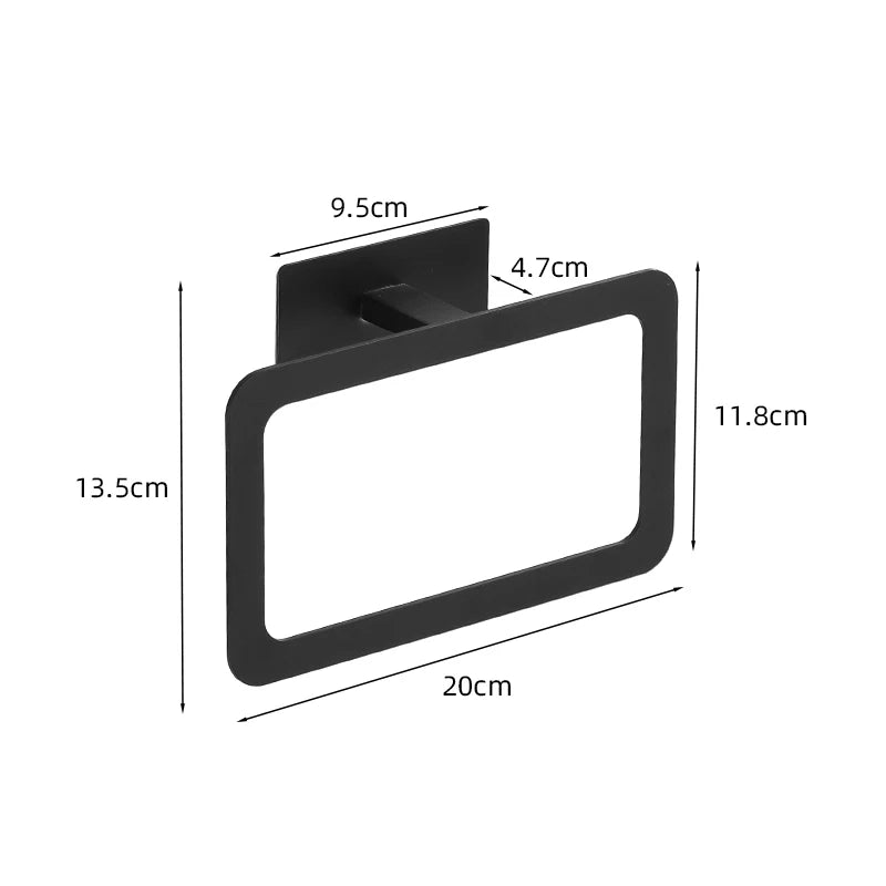 Matte Black Bathroom Accessories Set - Wall Mounted