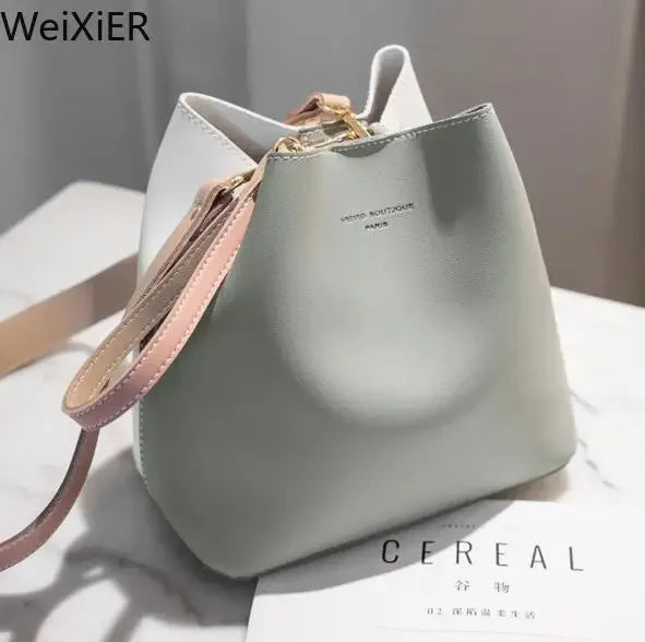 Fashionable PU Leather Bucket Bag