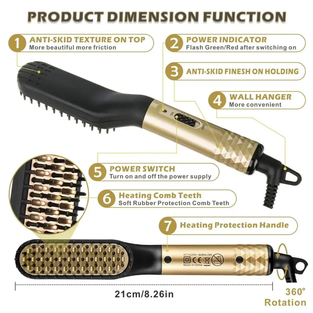 Beard Brush Straightening - Heat Styling Artifact