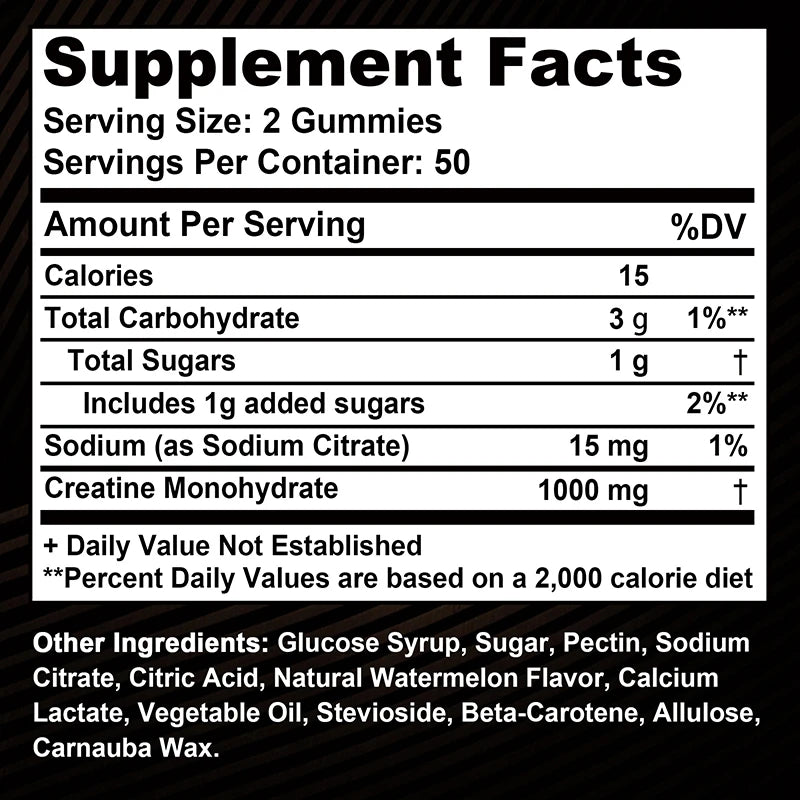 Creatine Monohydrate Gummies - Energy & Muscle Building