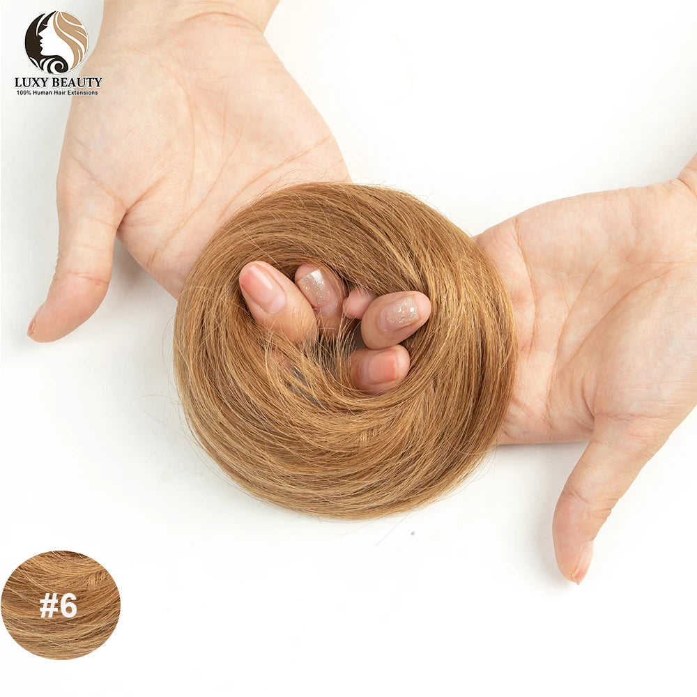 Human Hair Donut Chignon Bun Scrunchie – Updo Style, Natural Look