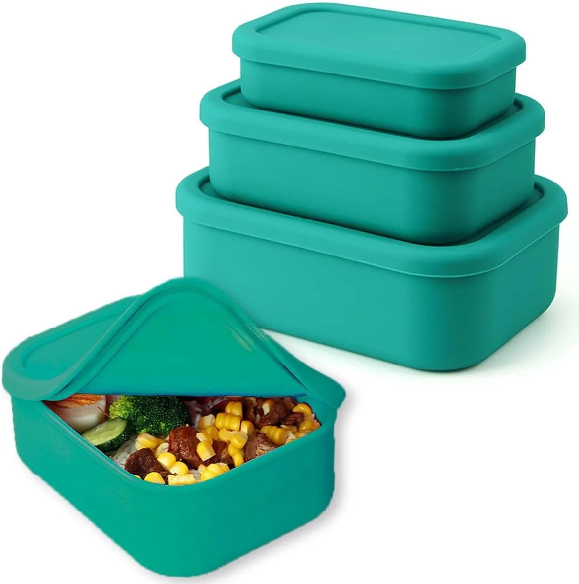 Silicone Food Storage Containers - Airtight, Microwave, Dishwasher, Freezer