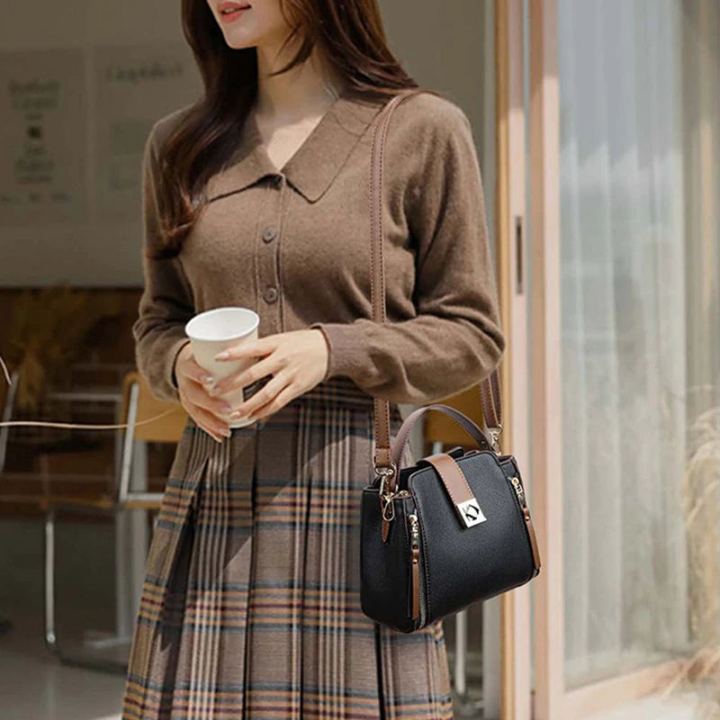 Small PU Leather Bucket Shoulder Bag