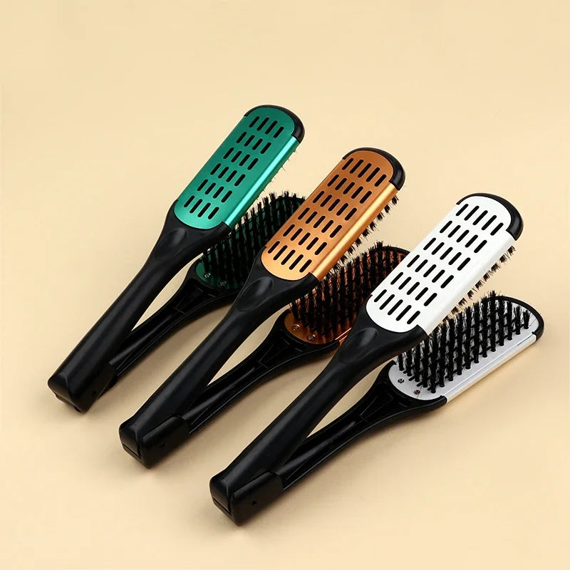 Pro Double Brush Nylon Hair Straightener