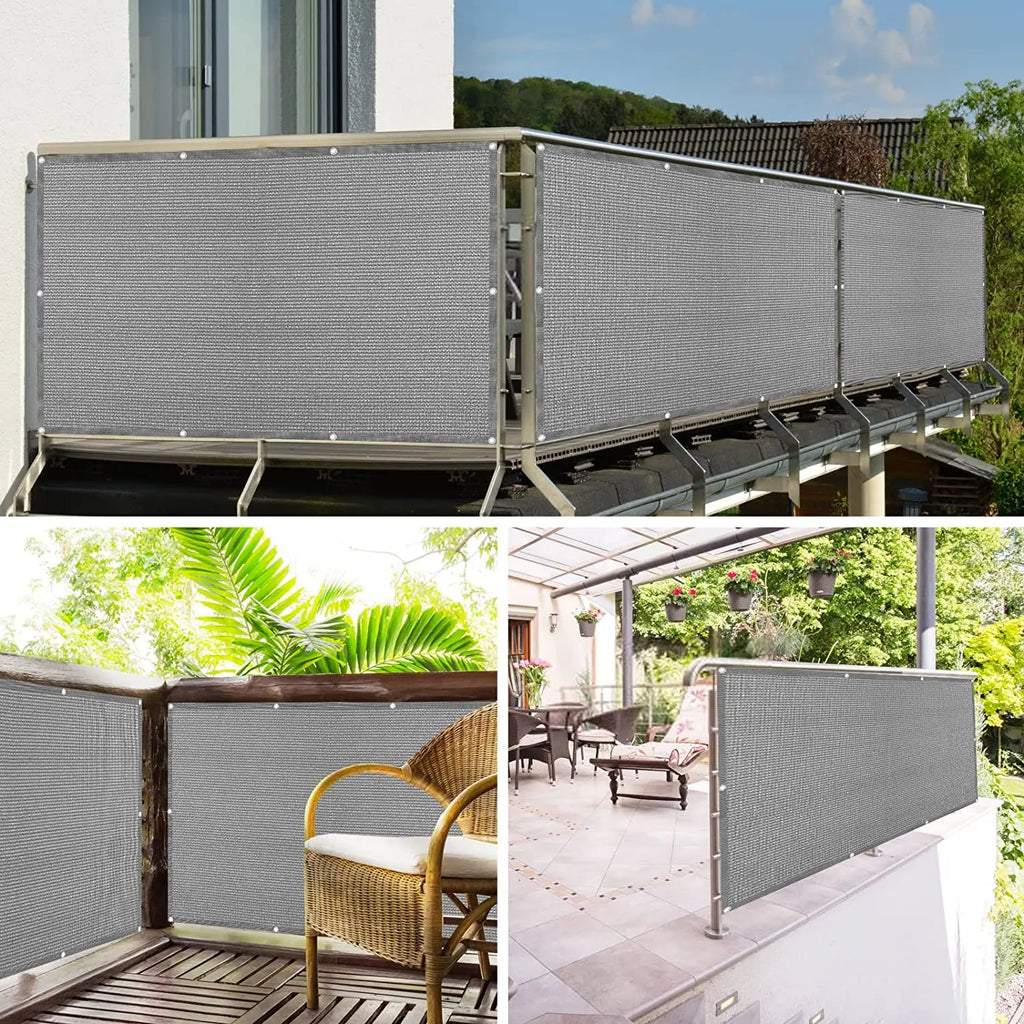 Patio Fence Privacy Screen Mesh with Grommets & Zip Ties