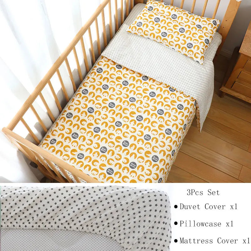 3 Pcs Kids Bedding Set - Cotton Bed Linen set Include, Pillowcase, Sheet and Duvet Cover