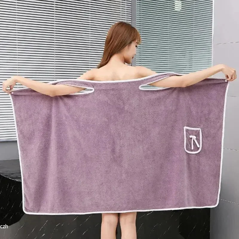 Women's Fast-Drying Wearable Bathrobe (140x85cm)