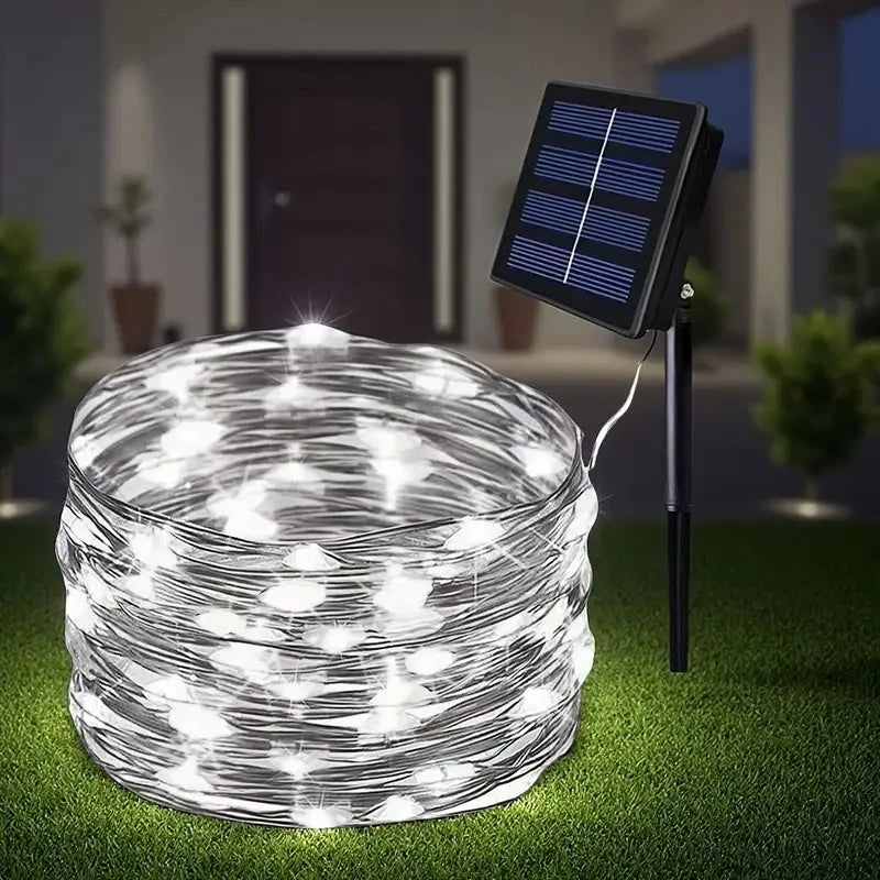 Waterproof Outdoor Solar LED String Lights with 8 Modes