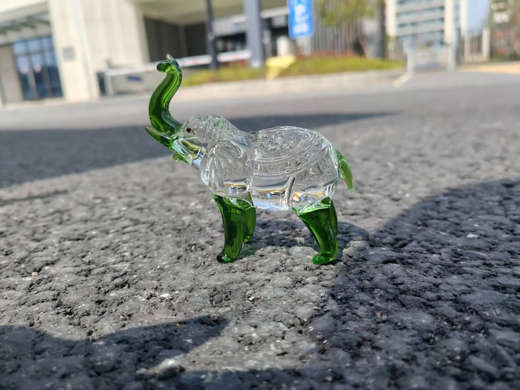 Colourful Glass Elephant Figurine Ornament