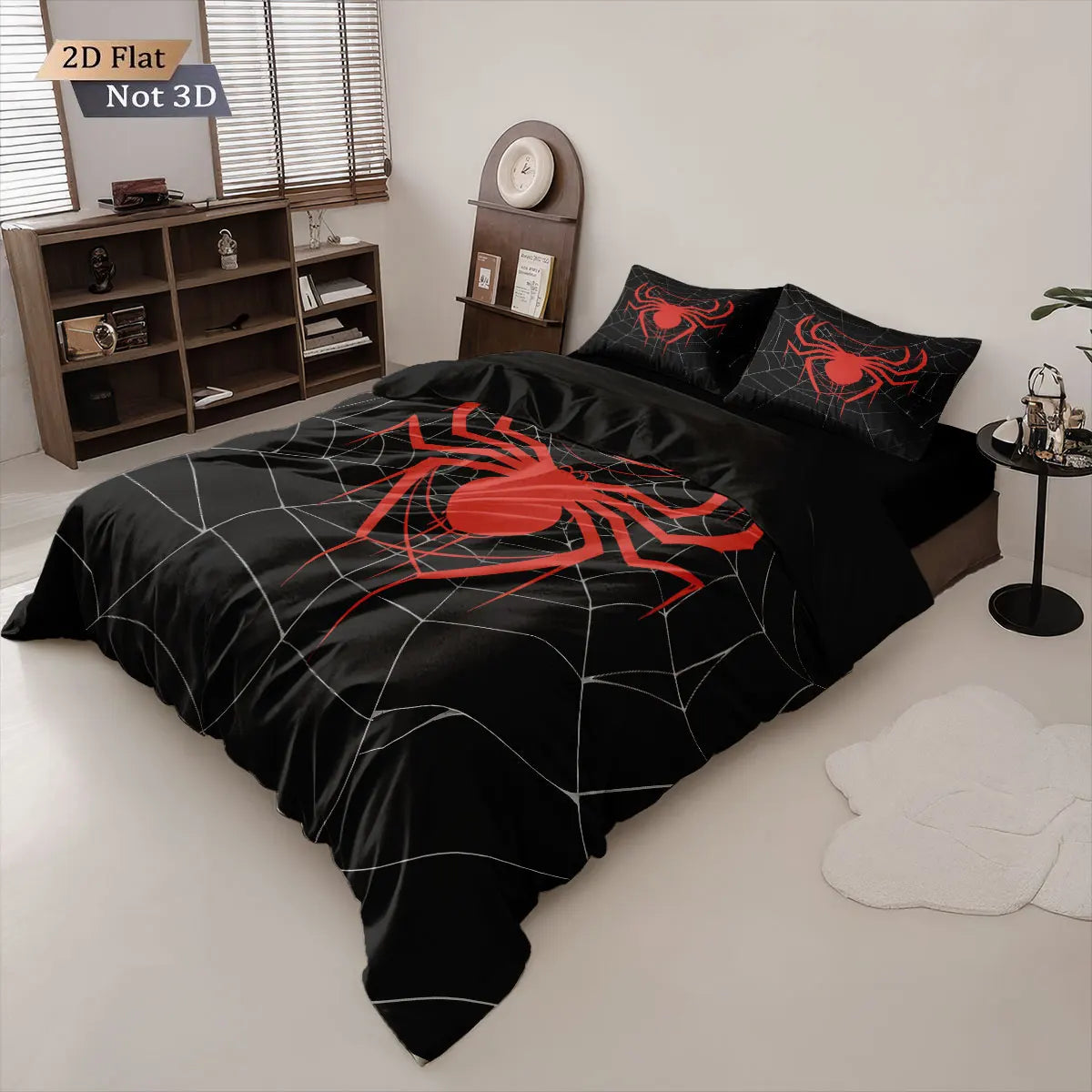 3pcs Cyber Style Spider Printed Down Duvet Cover Set