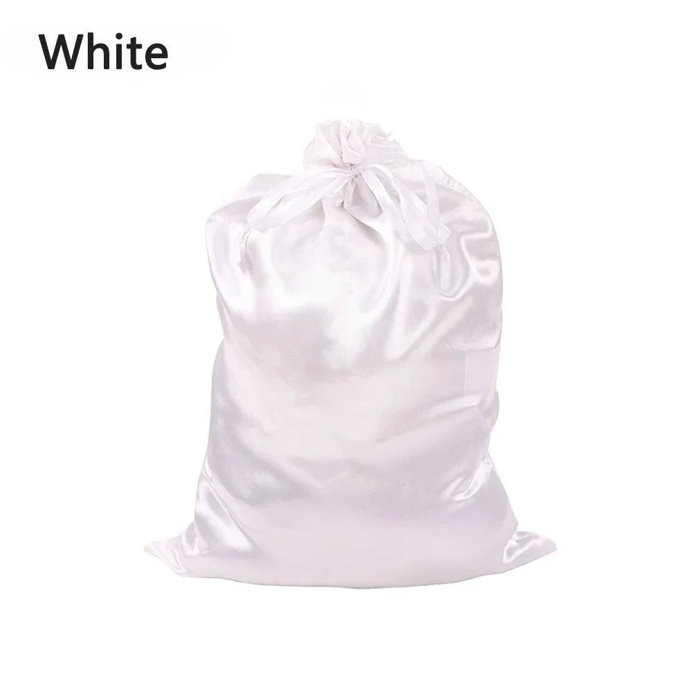 Silky Satin Wig Storage Bags with Drawstring – Dust-Free Protection, Set of 3