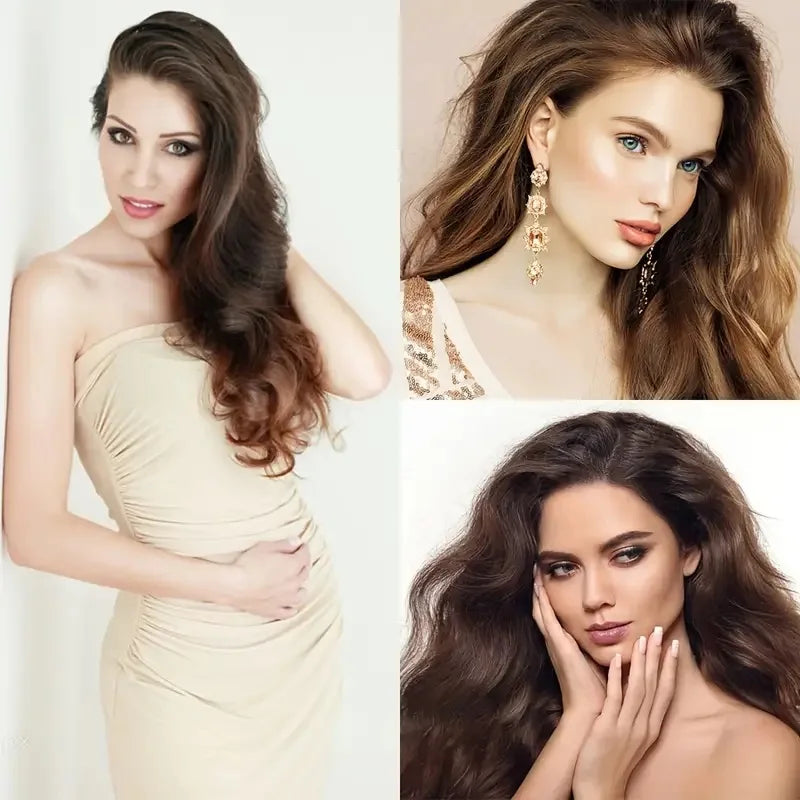 Curly Wavy Clip-In Hair Extensions – Full Head Set, 7 Pieces