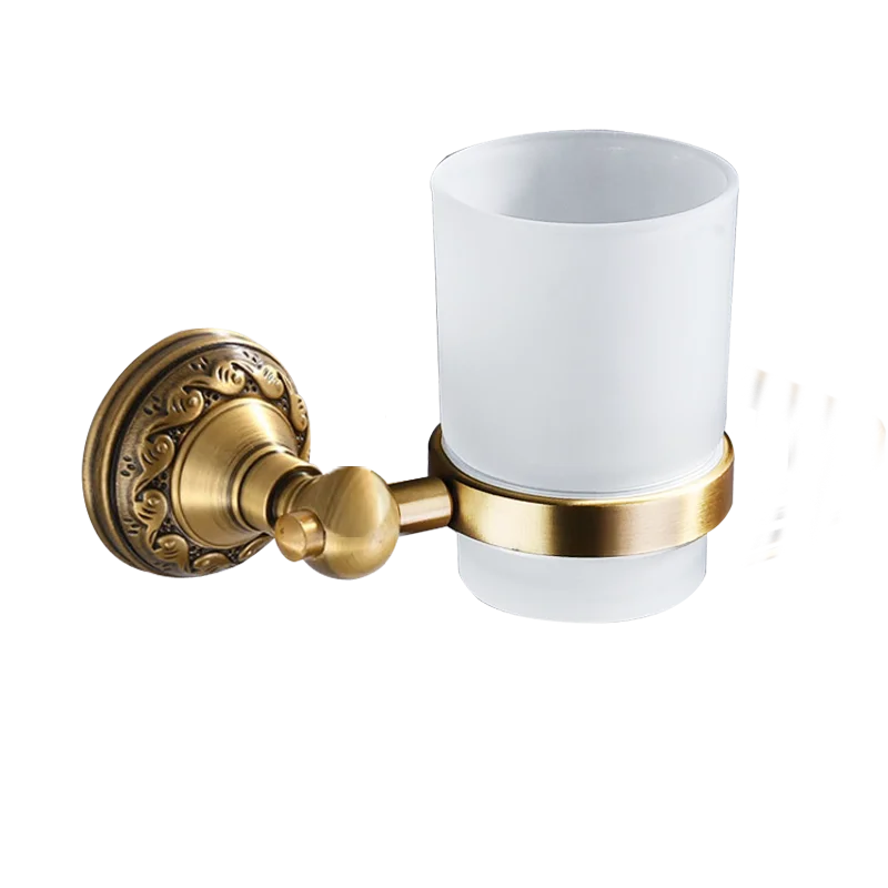 Antique Brass Aluminium Bathroom Accessories Set - Wall Mounted