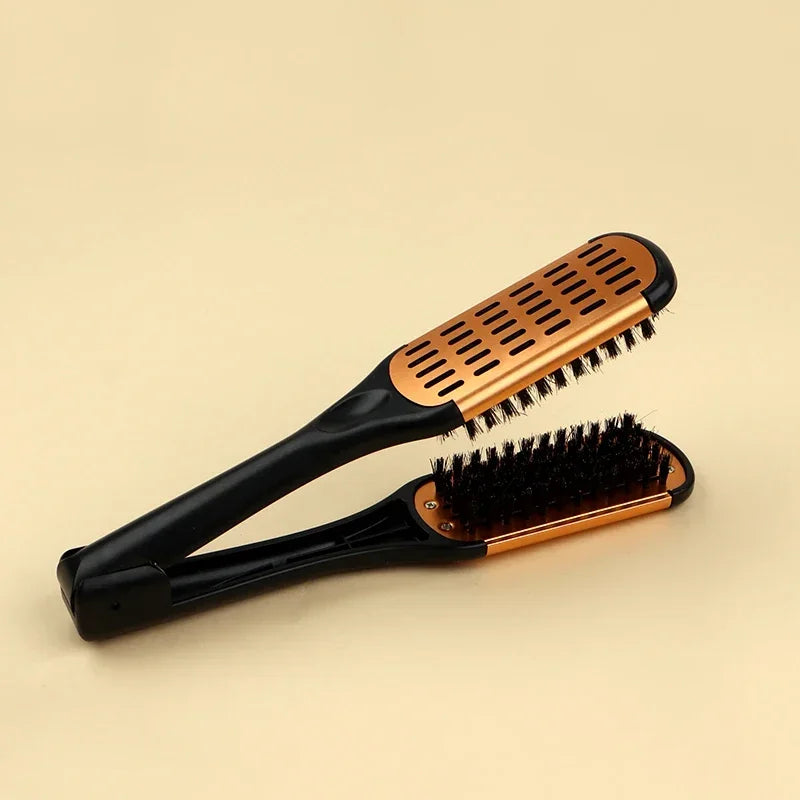 Pro Double Brush Nylon Hair Straightener