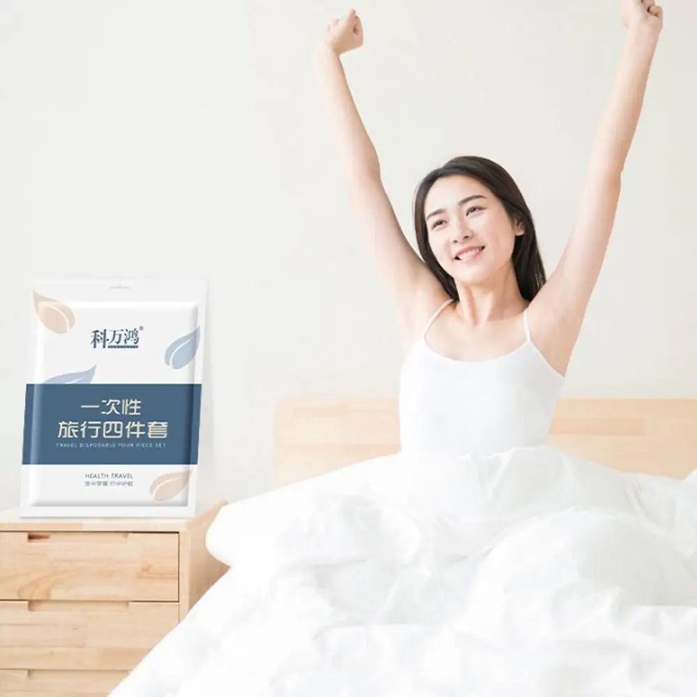 3/4-Piece Disposable Bed Set - Duvet Cover, Pillowcase and sheet