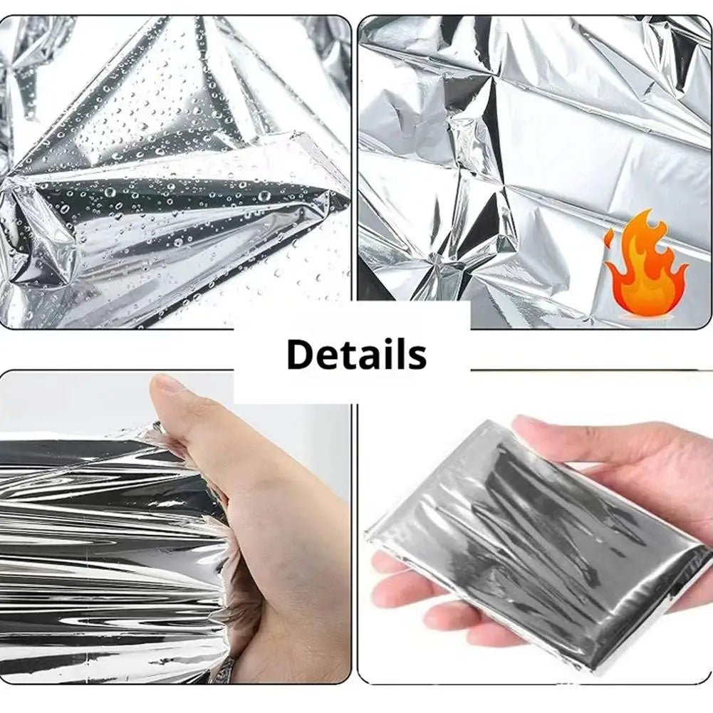 Emergency First Aid Thermal Blanket - Windproof & Waterproof Foil