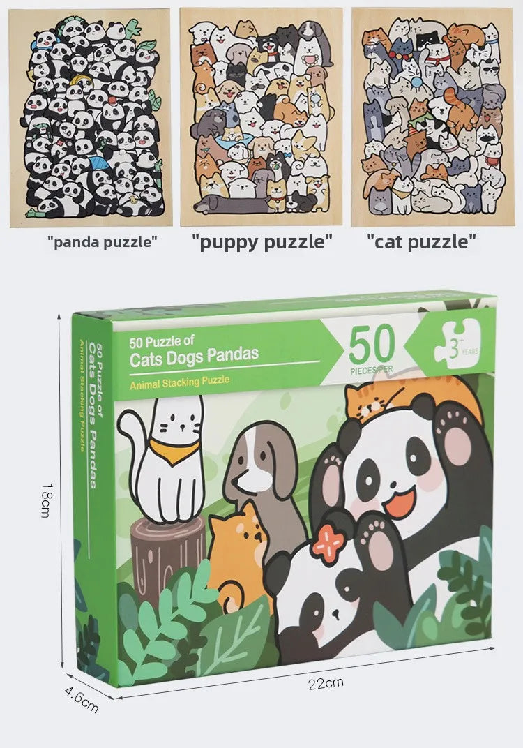 Wooden Animal-Shaped Puzzle