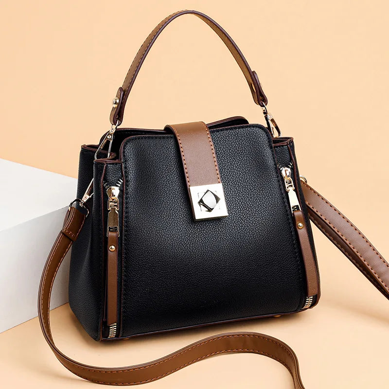 Small PU Leather Bucket Shoulder Bag
