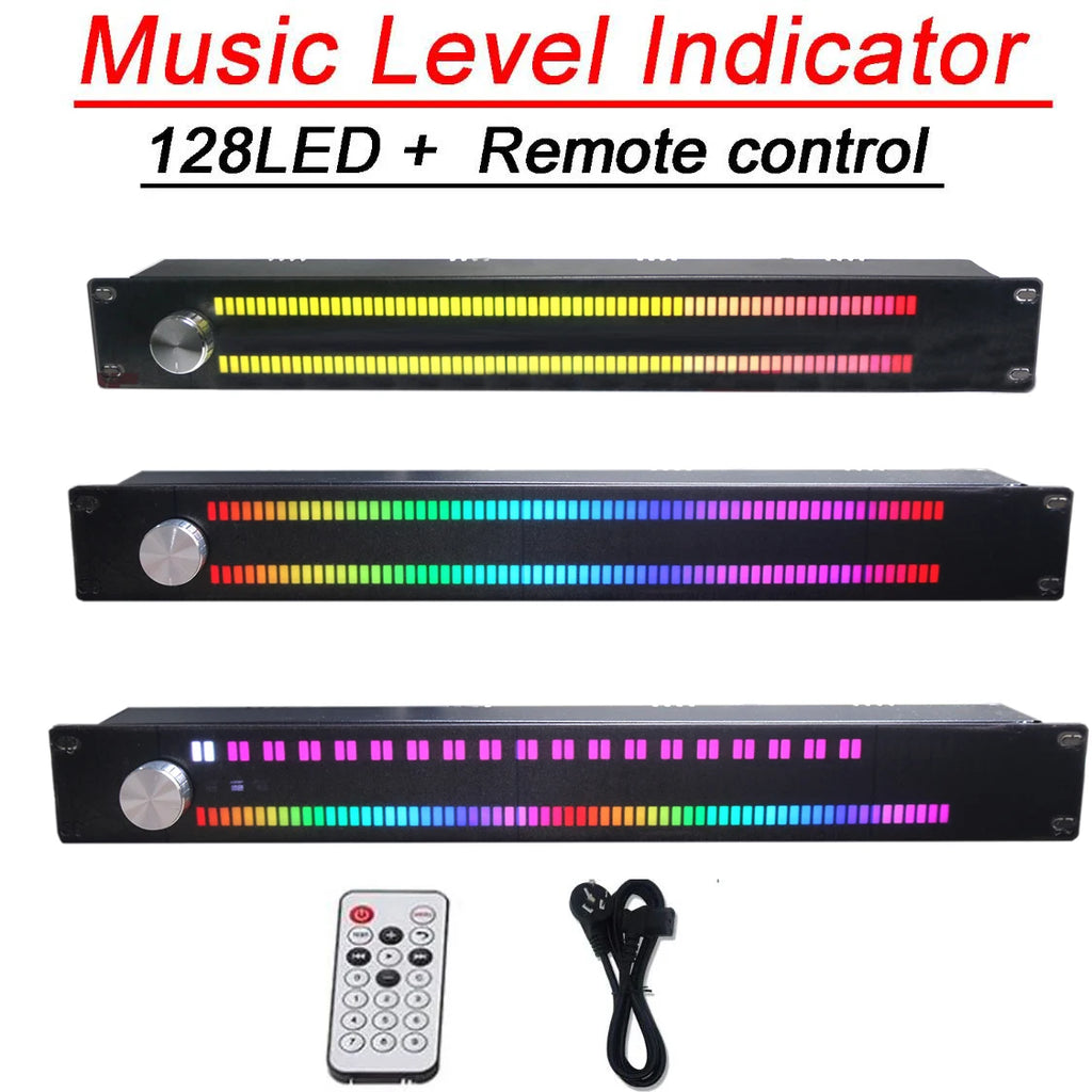128-LED Full Colour Music Spectrum Level Indicator with Digital Display