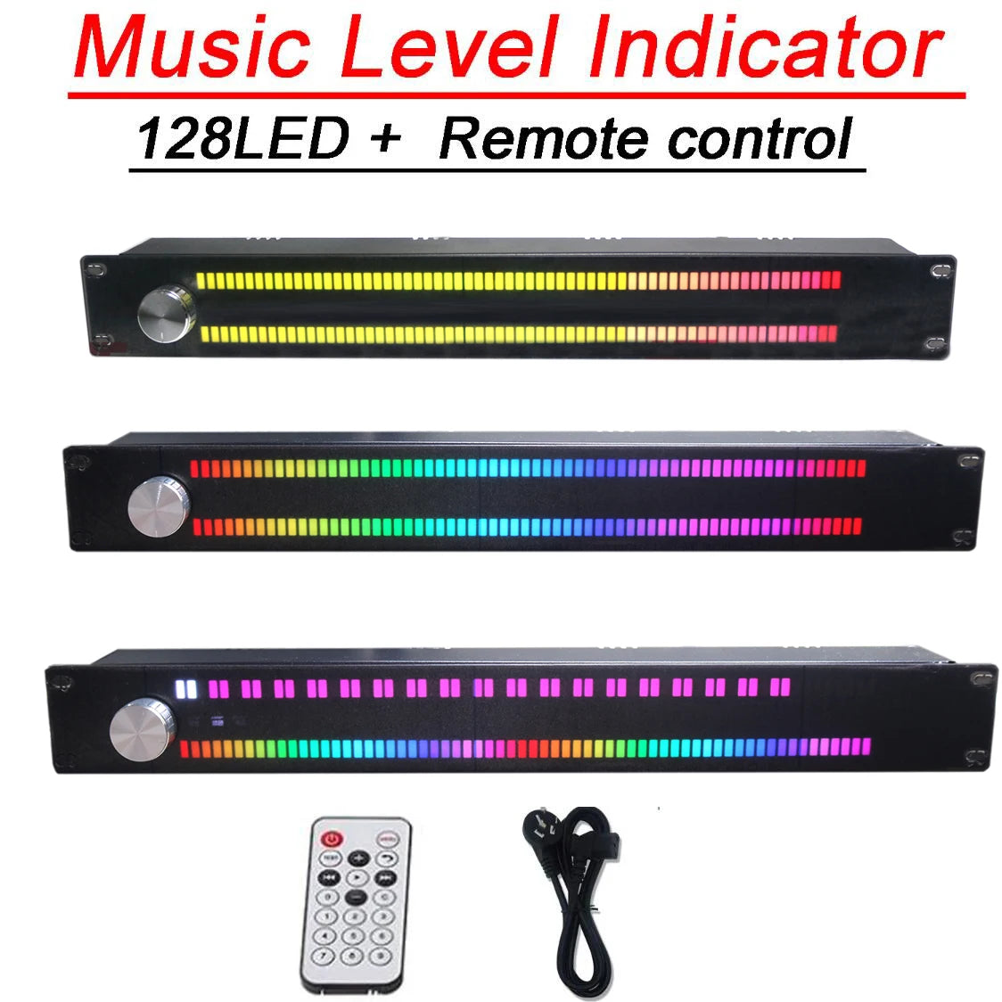 128-LED Full Colour Music Spectrum Level Indicator with Digital Display