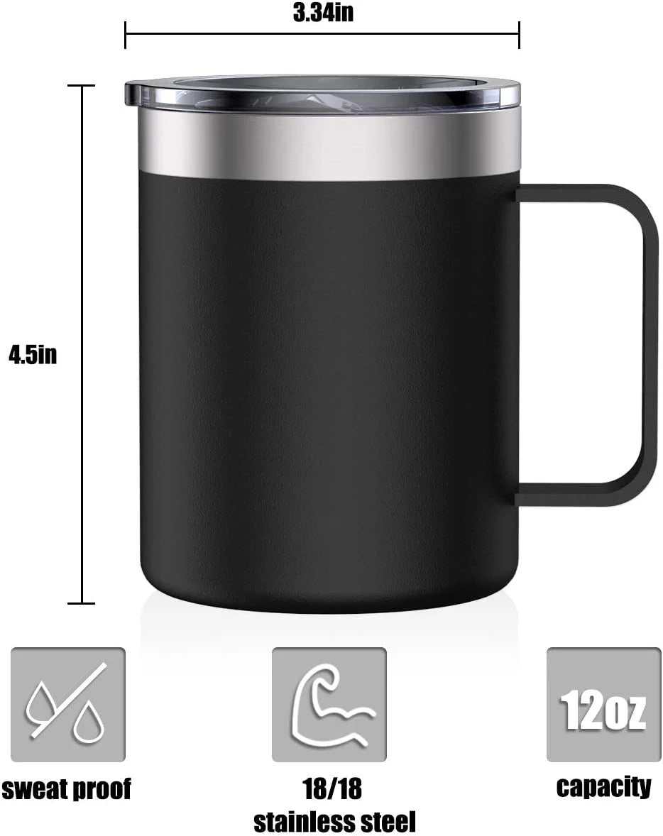 Stainless Steel Insulated Coffee Mug 360ml Tumbler Cup with Lid for Hot & Cold Drinks