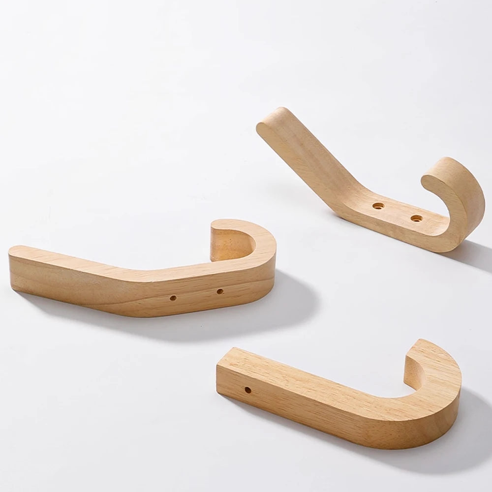 Wooden Coat Hooks - Wall Mounted - Heavy Duty Double Hooks