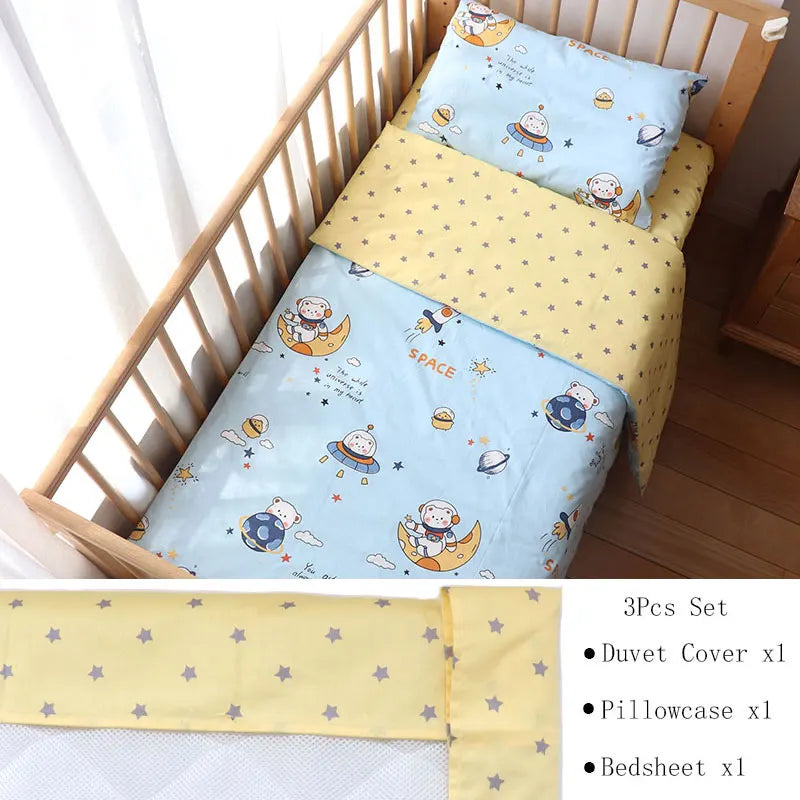 3 Pcs Kids Bedding Set - Cotton Bed Linen set Include, Pillowcase, Sheet and Duvet Cover