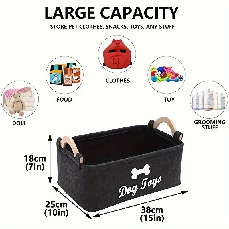 Felt Pet Toy Storage Box