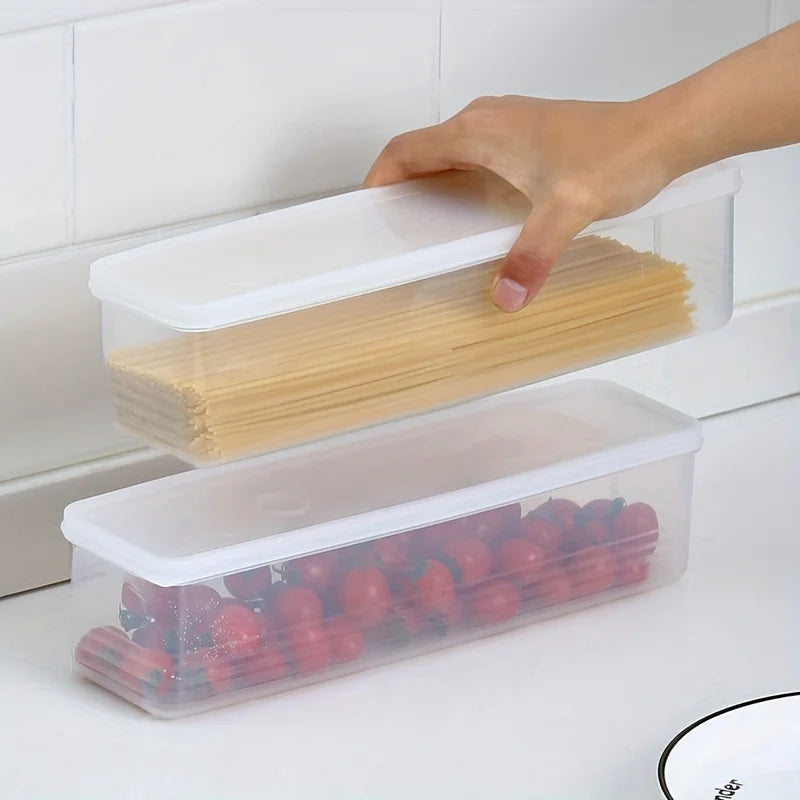 Rectangular Plastic Fridge Organiser Containers – Stackable, Set of 4