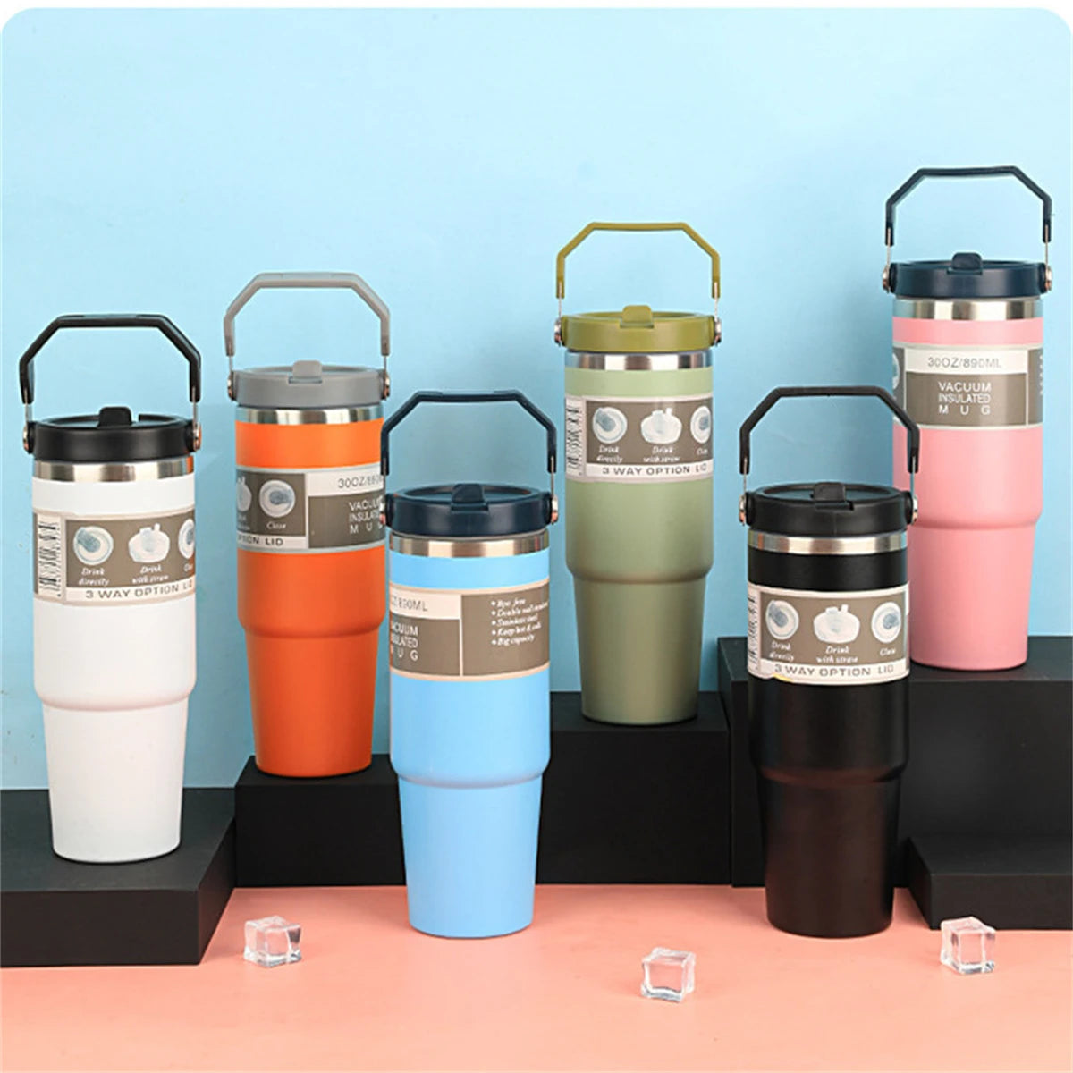 Stainless Steel Vacuum Tumbler with Lid – 20oz or 30oz