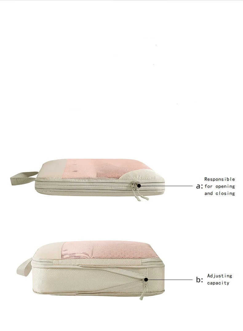 5-Piece Mesh Compression Travel Storage Bag Set