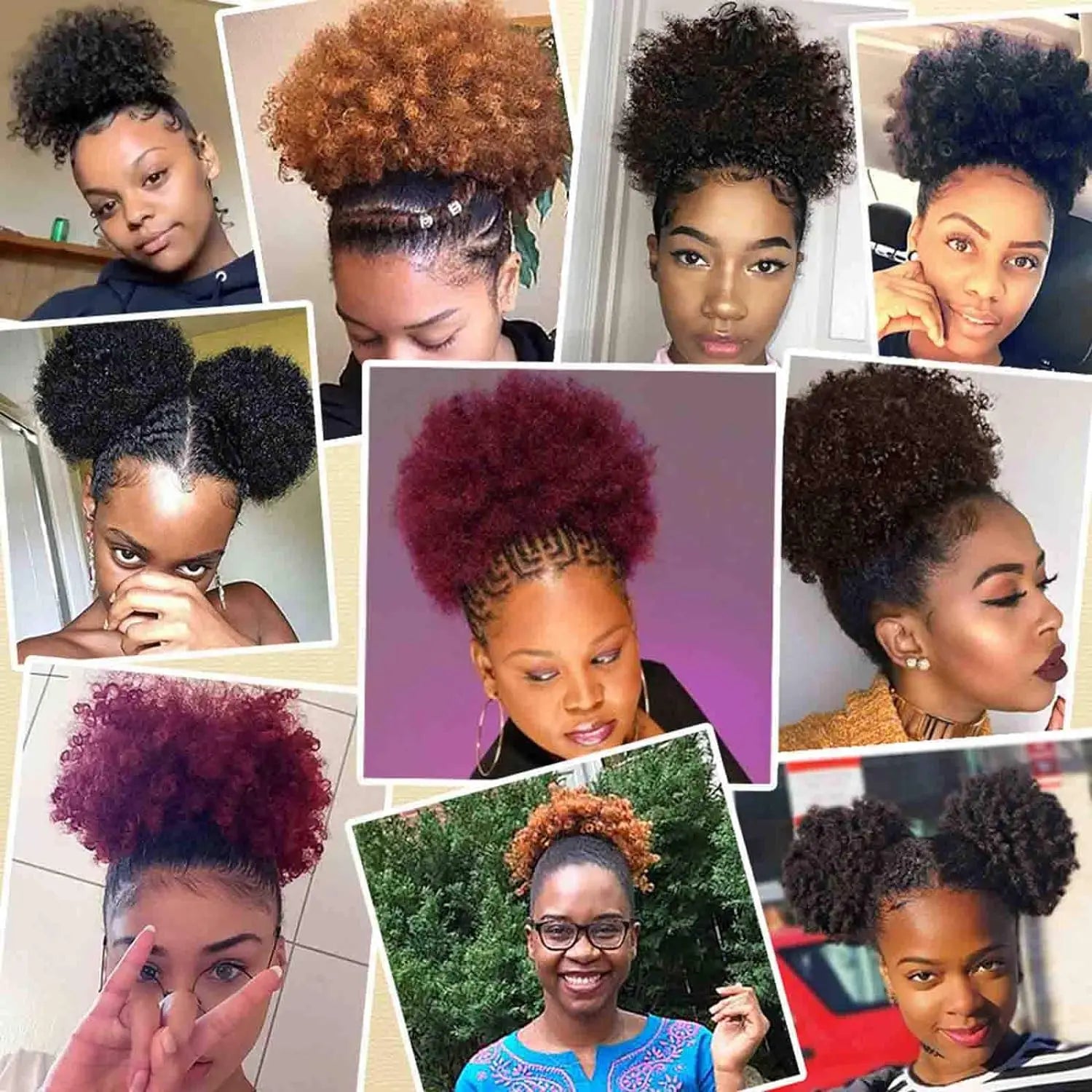 Brazilian Afro Puff Drawstring Ponytail Extension – Natural Hair