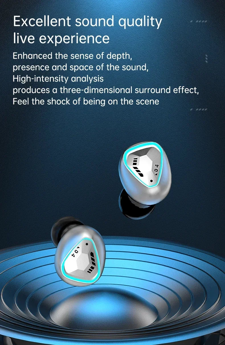 Wireless Bluetooth 5.3 Earphones with Active Noise-Cancelling Mic