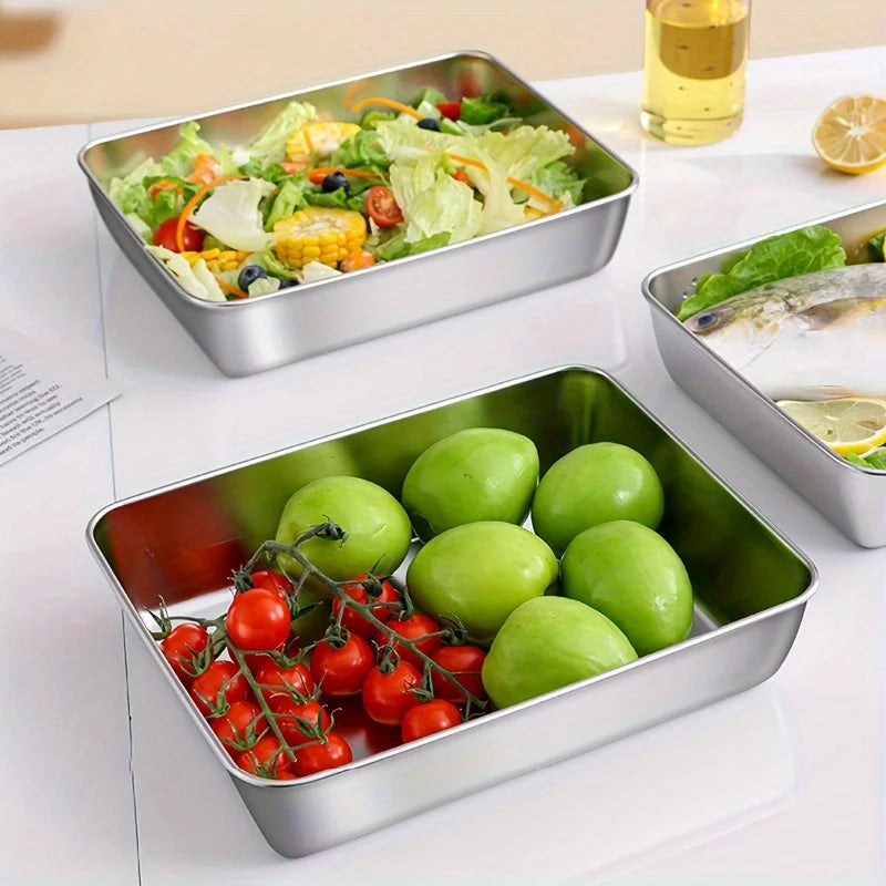 Leakproof Stackable Stainless Steel Food Containers – Dishwasher Safe, Set of 3