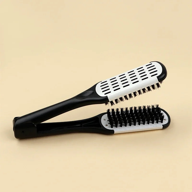 Pro Double Brush Nylon Hair Straightener