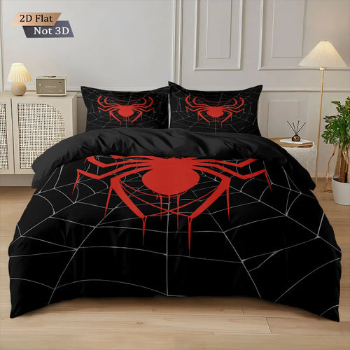 3pcs Cyber Style Spider Printed Down Duvet Cover Set