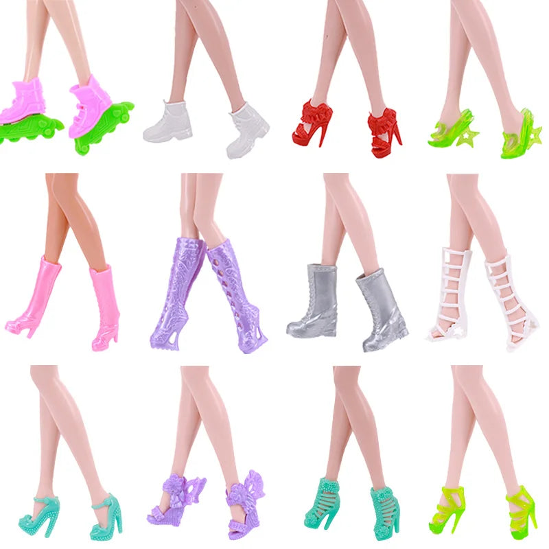 45-Piece Doll Accessories Set - Dresses, Shoes, Boots, Necklaces & Glasses (30cm Doll)
